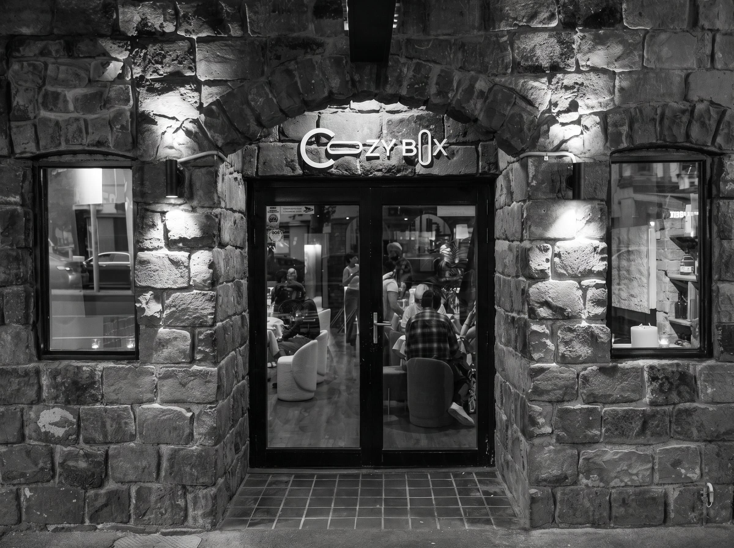 The entrance to CozyBox at Fossey's Distillery, Carlton